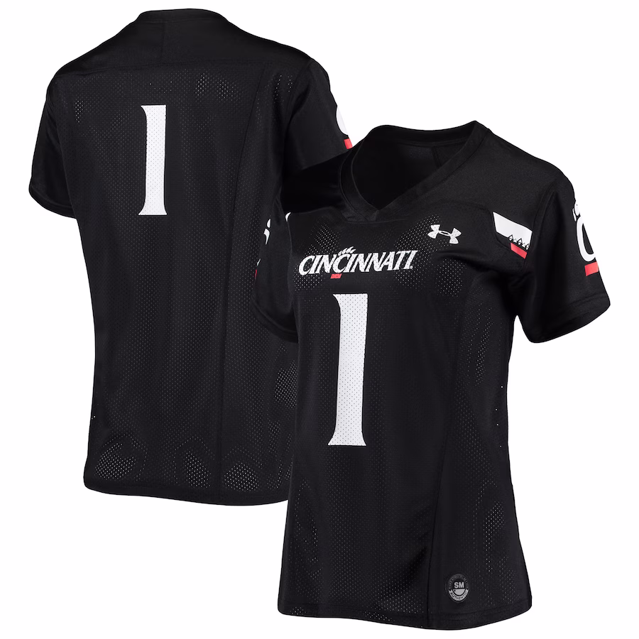 #1 Cincinnati Bearcats Under Armour Women's Replica Football Jersey - Black - Jersey