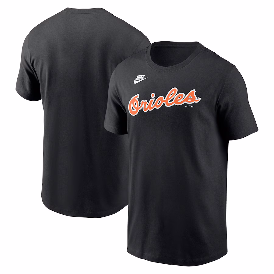 Men's Baltimore Orioles Nike Black Cooperstown Wordmark T-Shirt - Jersey