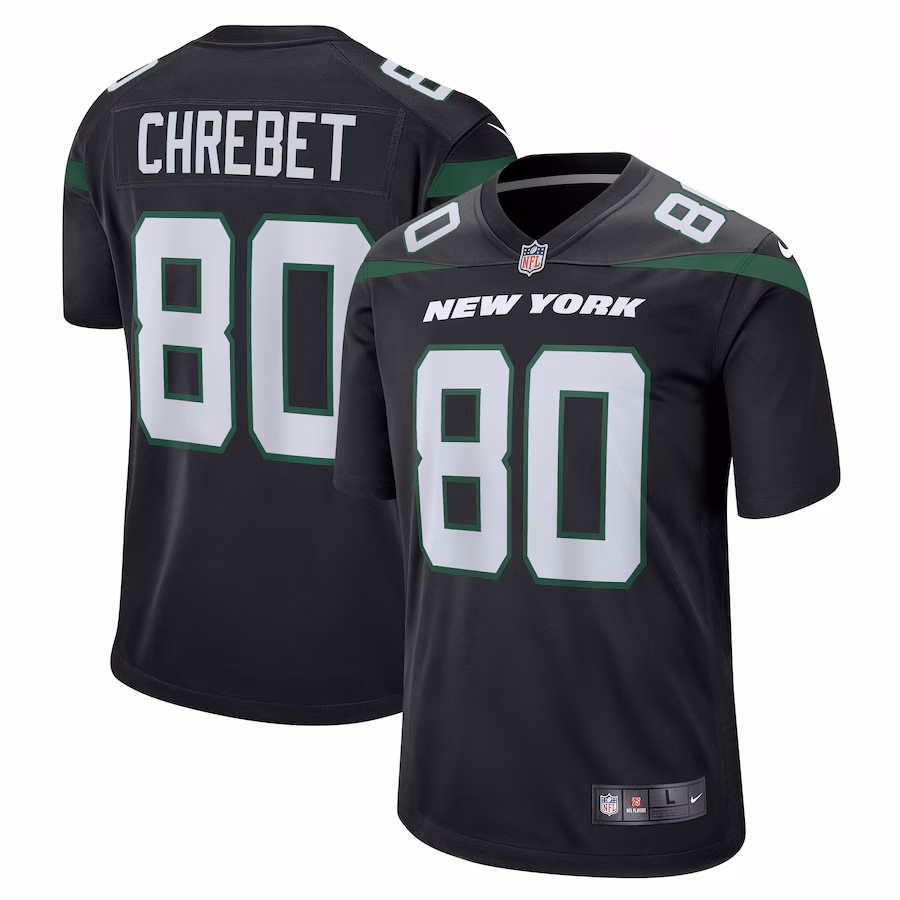 Men's New York Jets Wayne Chrebet Nike Black Retired Player Jersey - Jersey