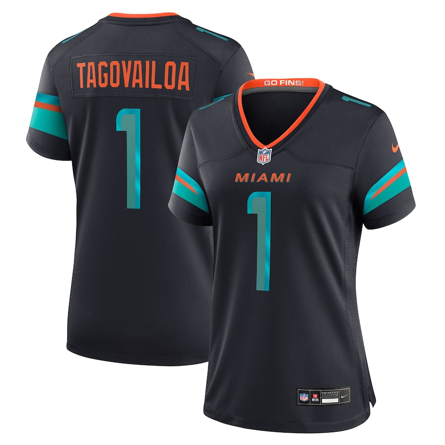 Women's Miami Dolphins Tua Tagovailoa Nike Pitch Blue 2025 Rivalries Collection Game Jersey - Jersey