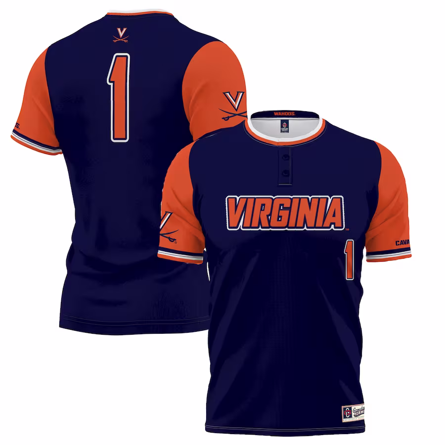 #1 Virginia Cavaliers GameDay Greats Youth Lightweight Softball Jersey - Navy - Jersey