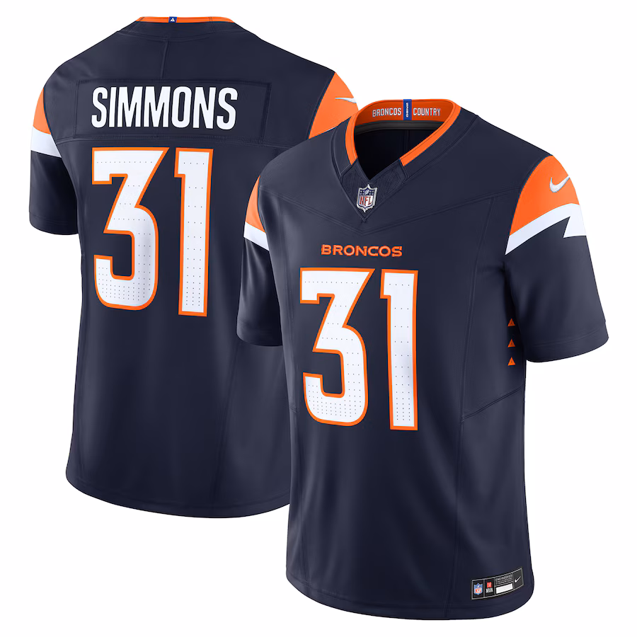 Men's Denver Broncos Justin Simmons Nike Navy Vapor F.U.S.E. Limited Jersey - Jersey