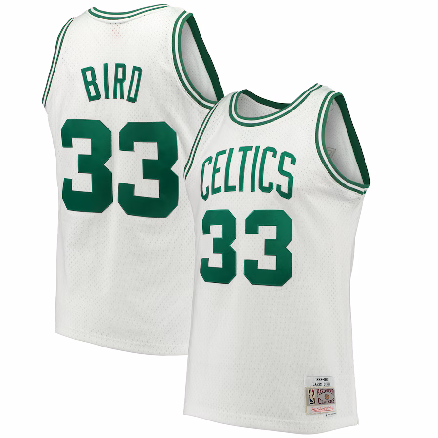 Men's Boston Celtics Larry Bird Mitchell & Ness White Hardwood Classics 1985/86 Swingman Jersey - Jersey