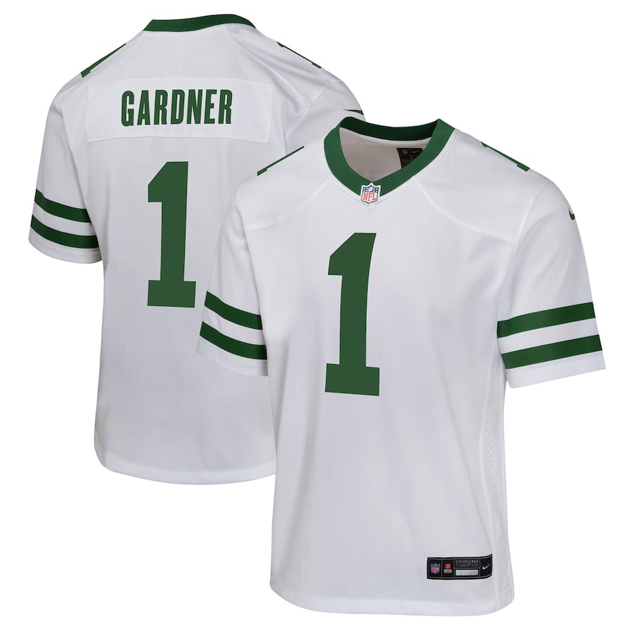 Youth New York Jets Ahmad Sauce Gardner Nike Legacy White Game Jersey - Jersey