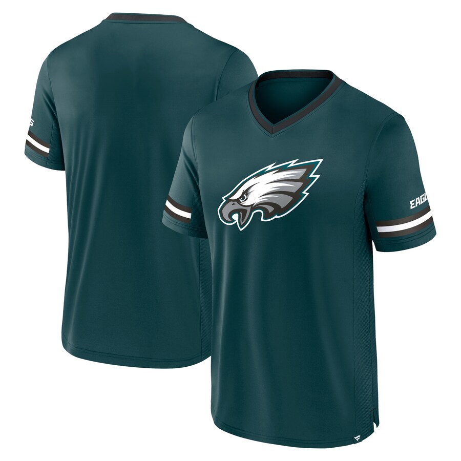 Men's Philadelphia Eagles Fanatics Midnight Green Stripe Stacking T-Shirt - Jersey