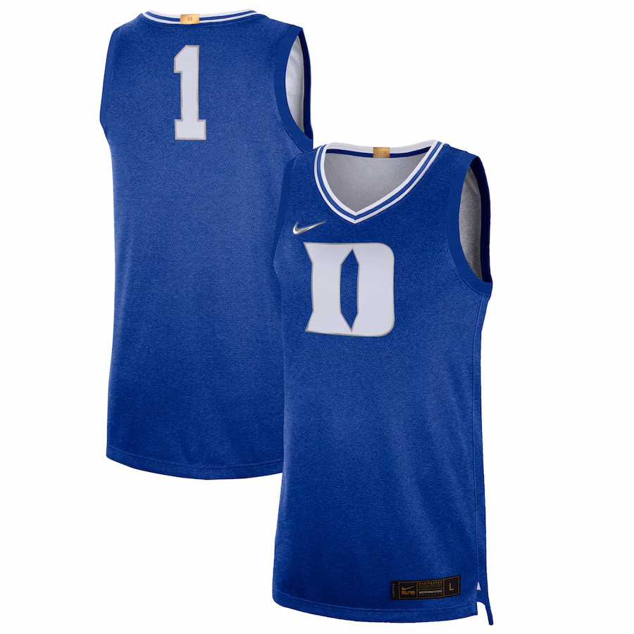 Men's Nike #1 Royal Duke Blue Devils 100th Anniversary Rivalry Limited Basketball Jersey - Jersey