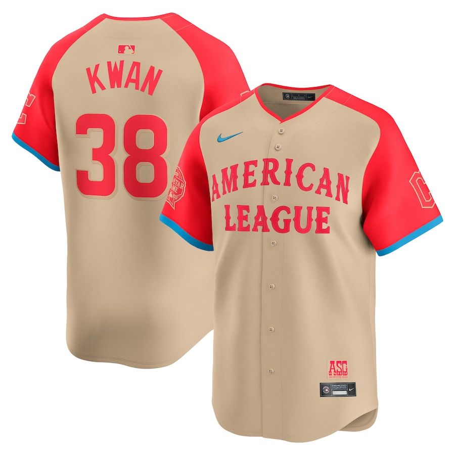Men's American League Steven Kwan Nike Cream 2024 MLB All-Star Game Limited Player Jersey - Jersey