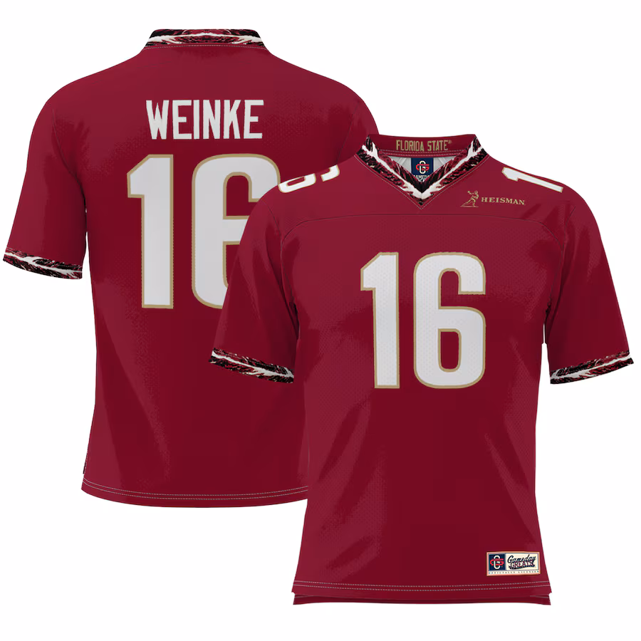 Men's Chris Weinke Garnet Florida State Seminoles Heisman Football Jersey - Jersey