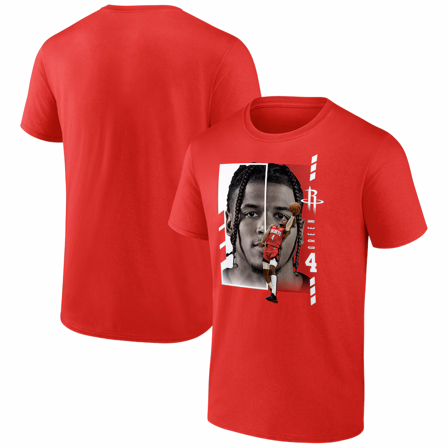 Men's Houston Rockets Jalen Green Red Jump Pass T-Shirt - Jersey