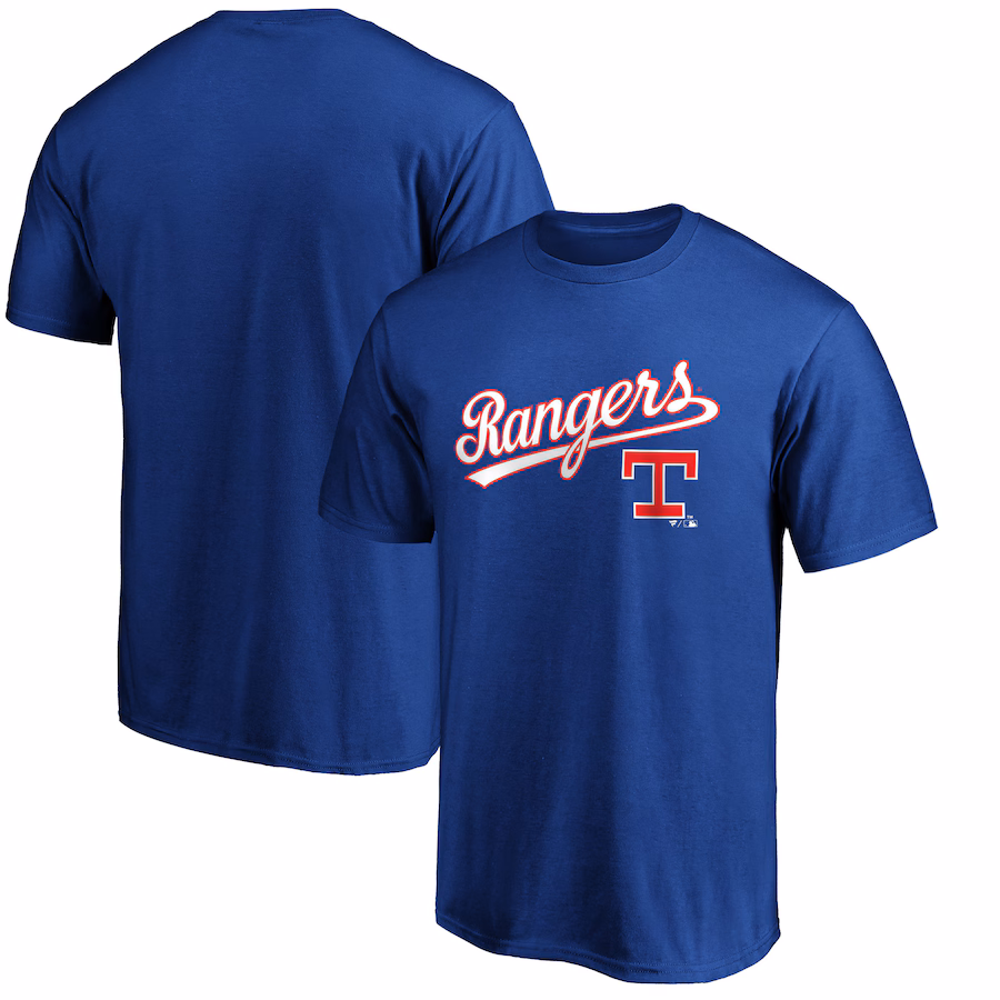 Men's Texas Rangers Royal Team Cooperstown Collection Wahconah T-Shirt - Jersey