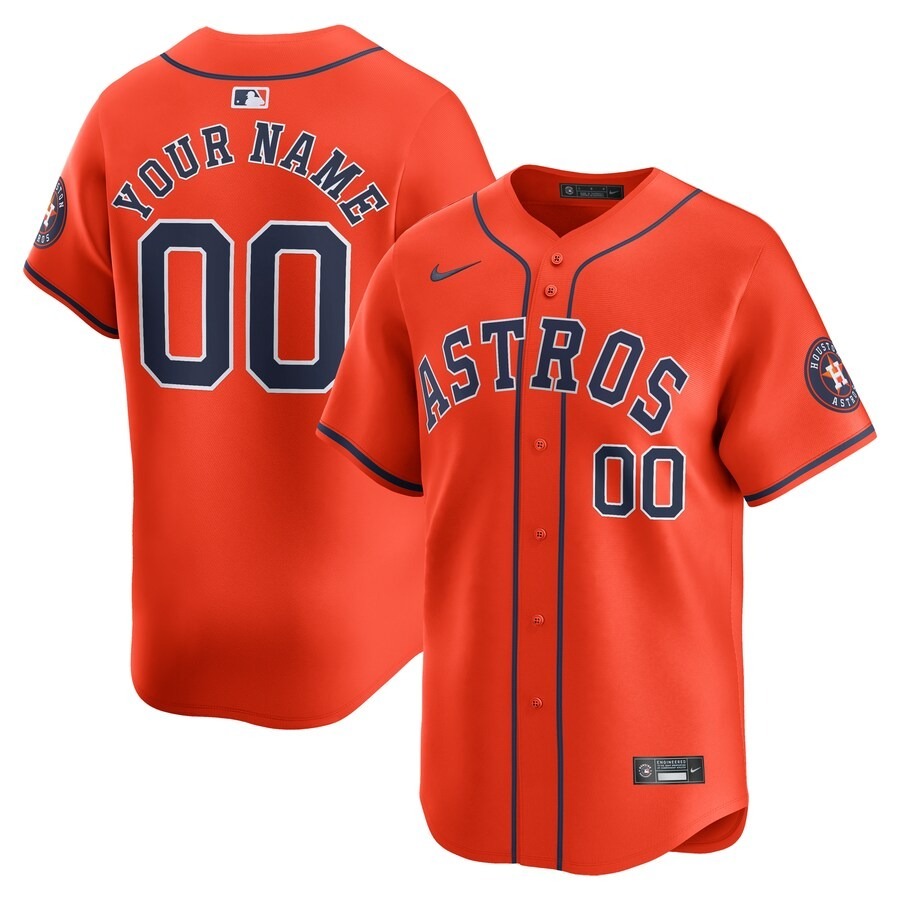 Men's Houston Astros  Nike Orange  Alternate Limited Custom Jersey - Jersey
