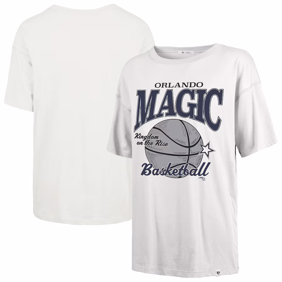 Women's Orlando Magic  '47 White City Edition Down Court Sadie T-Shirt - Jersey