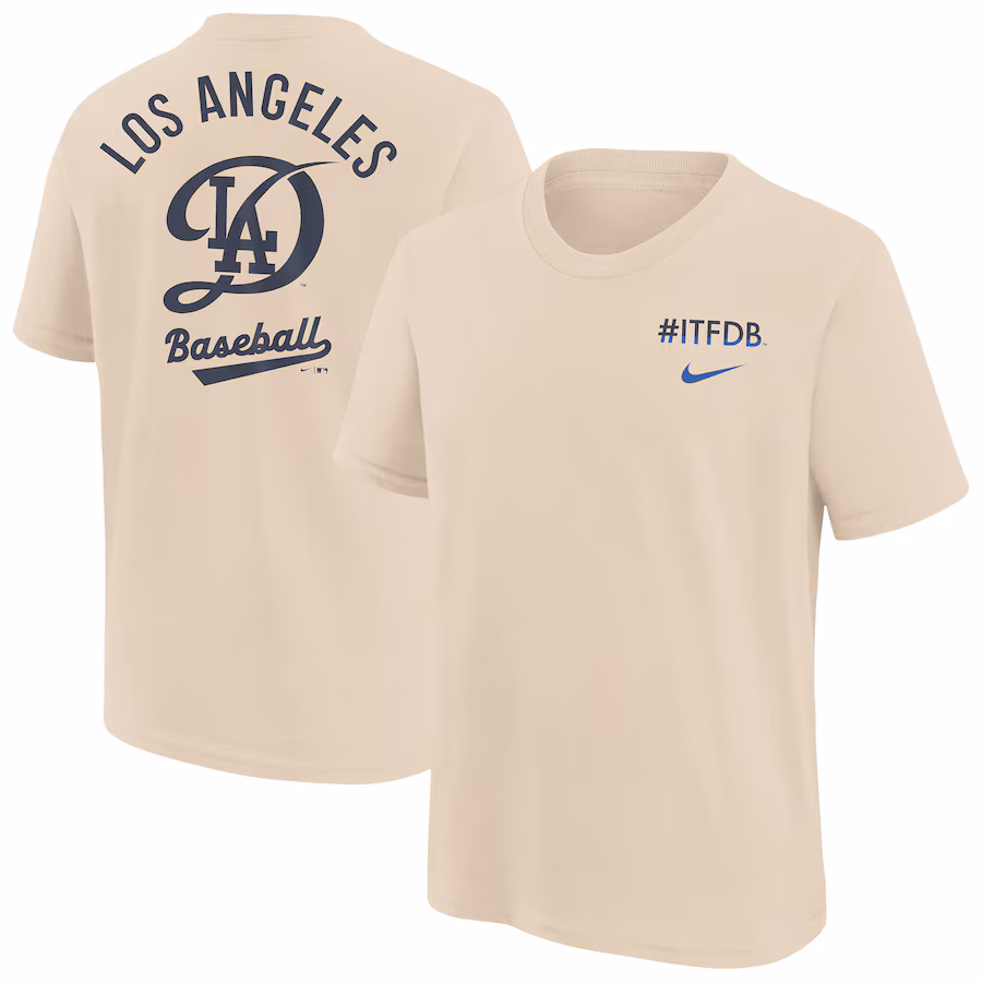 Youth Los Angeles Dodgers Nike Natural City Connect T-Shirt - Jersey