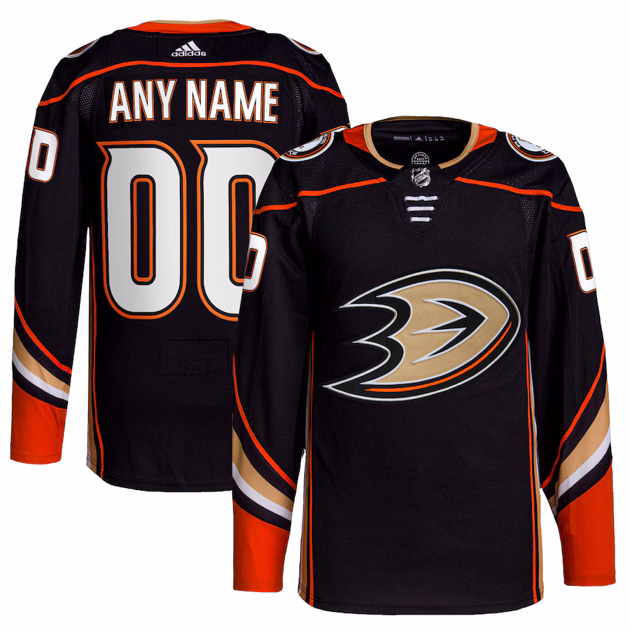 Men's Anaheim Ducks adidas Black Home Primegreen Authentic Custom Jersey - Jersey
