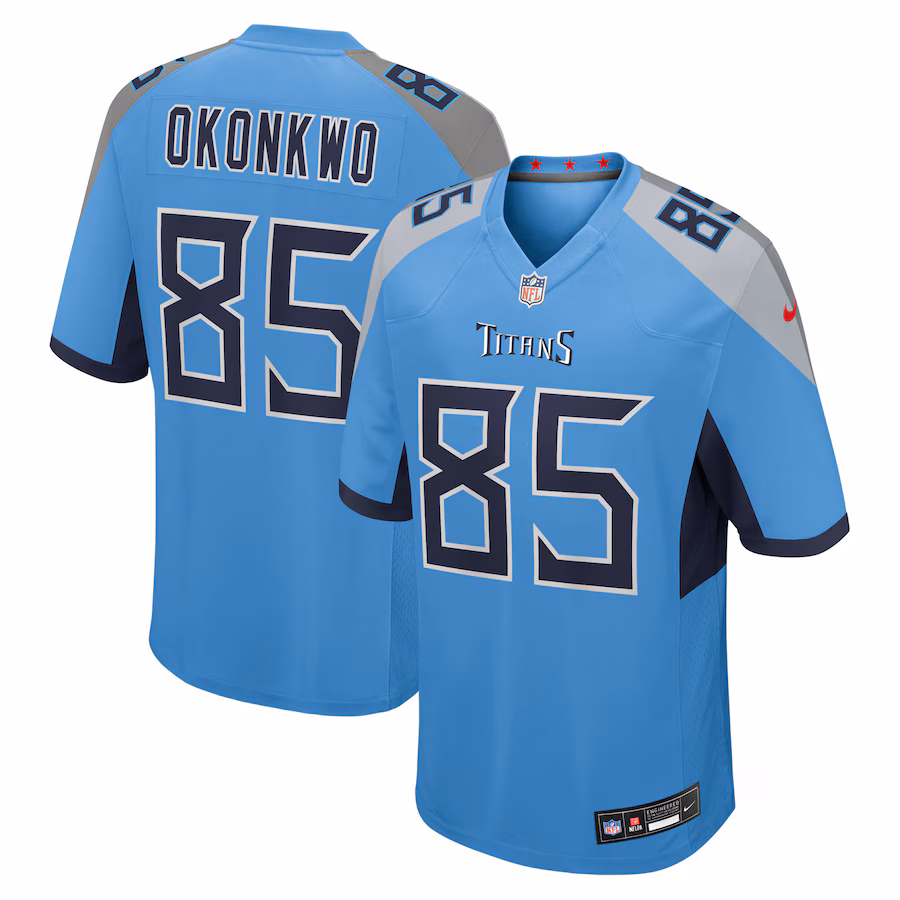 Men's Tennessee Titans Chigoziem Okonkwo Nike Light Blue Team Game Jersey - Jersey