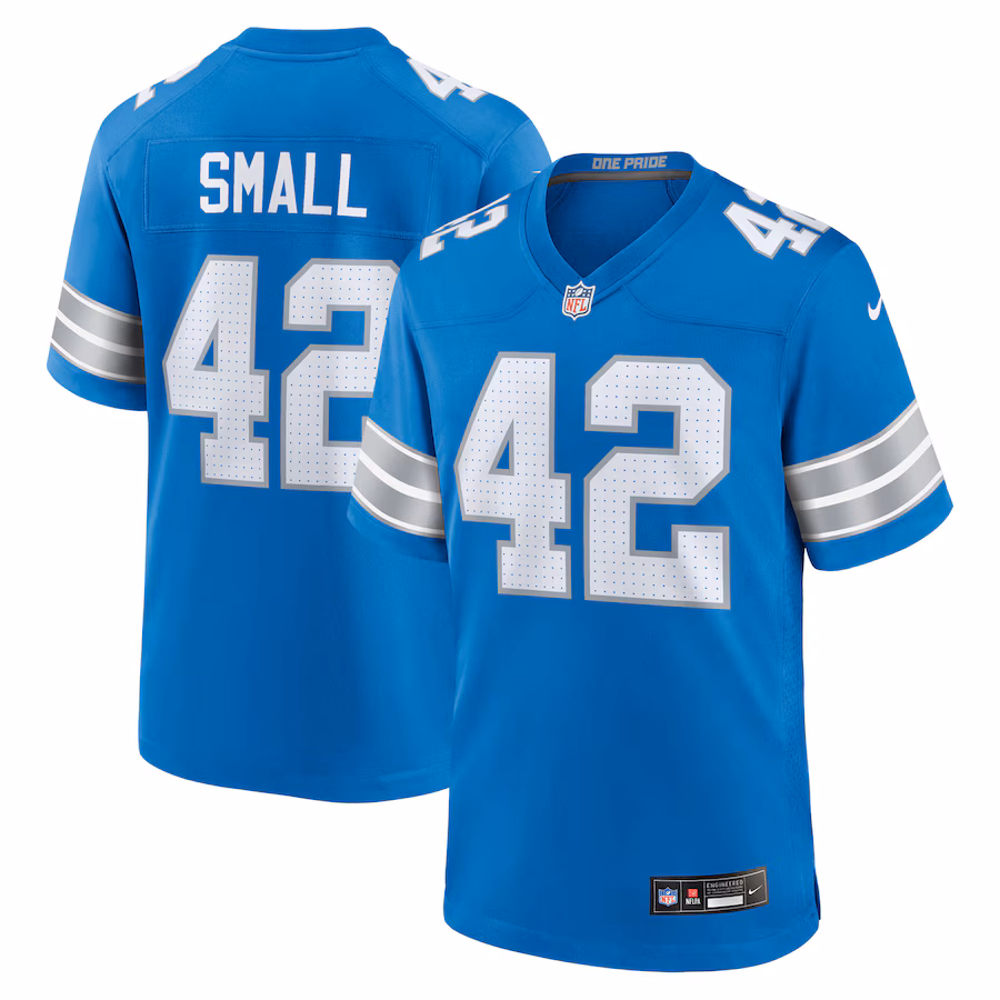 Men's Detroit Lions Jabari Small Nike Blue Team Game Jersey - Jersey