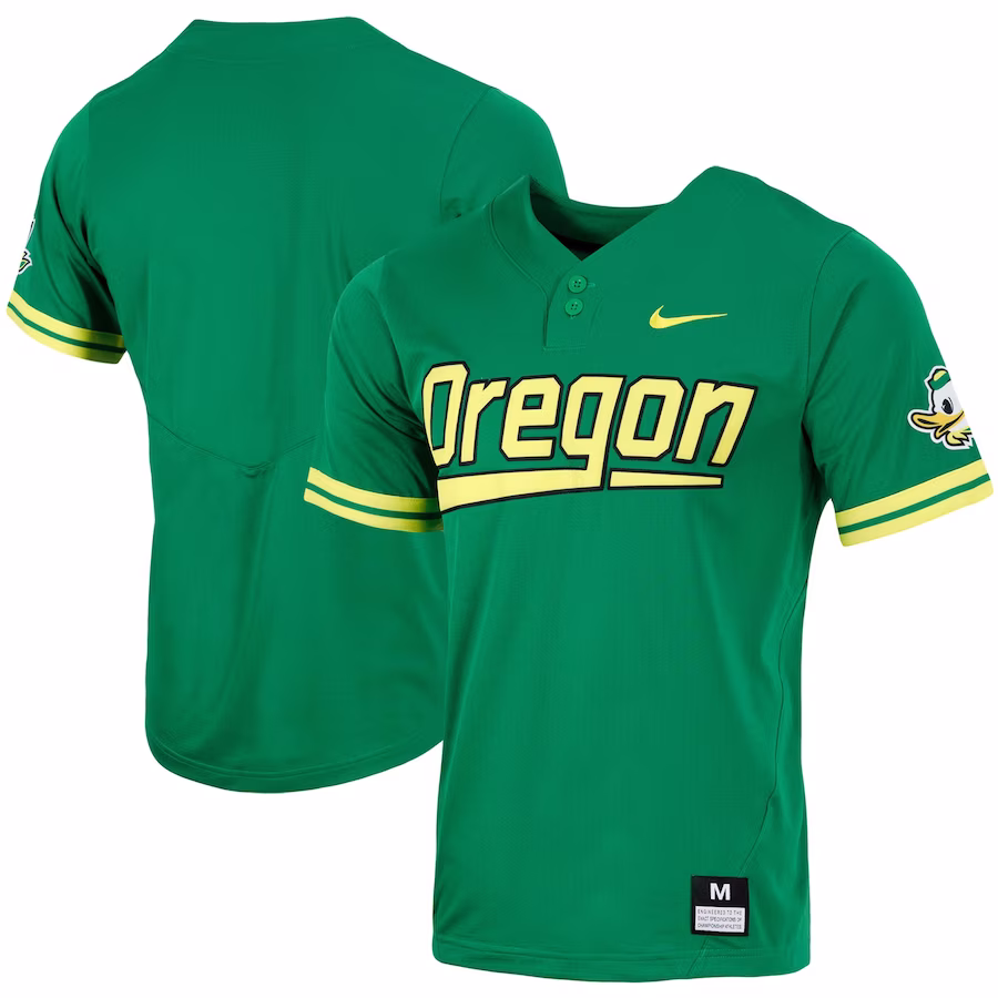 Oregon Ducks Nike Replica Two-Button Baseball Jersey - Green - Jersey