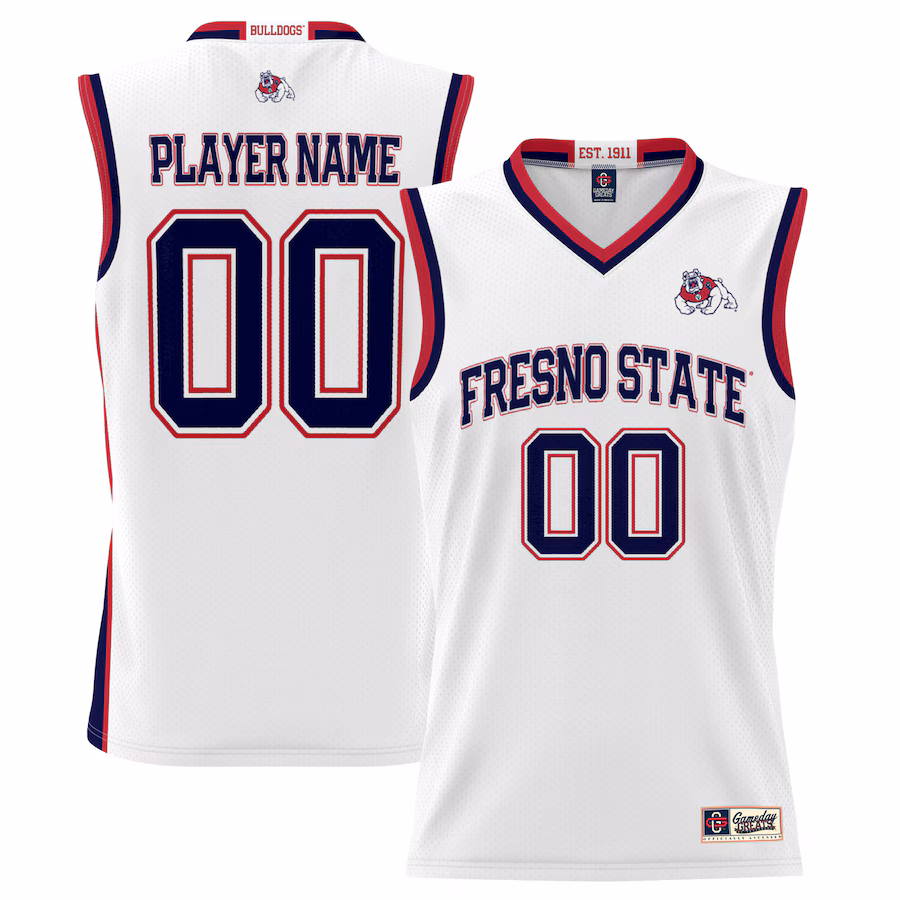 Fresno State Bulldogs GameDay Greats Youth NIL Pick-A-Player Lightweight Basketball Jersey - White - Jersey