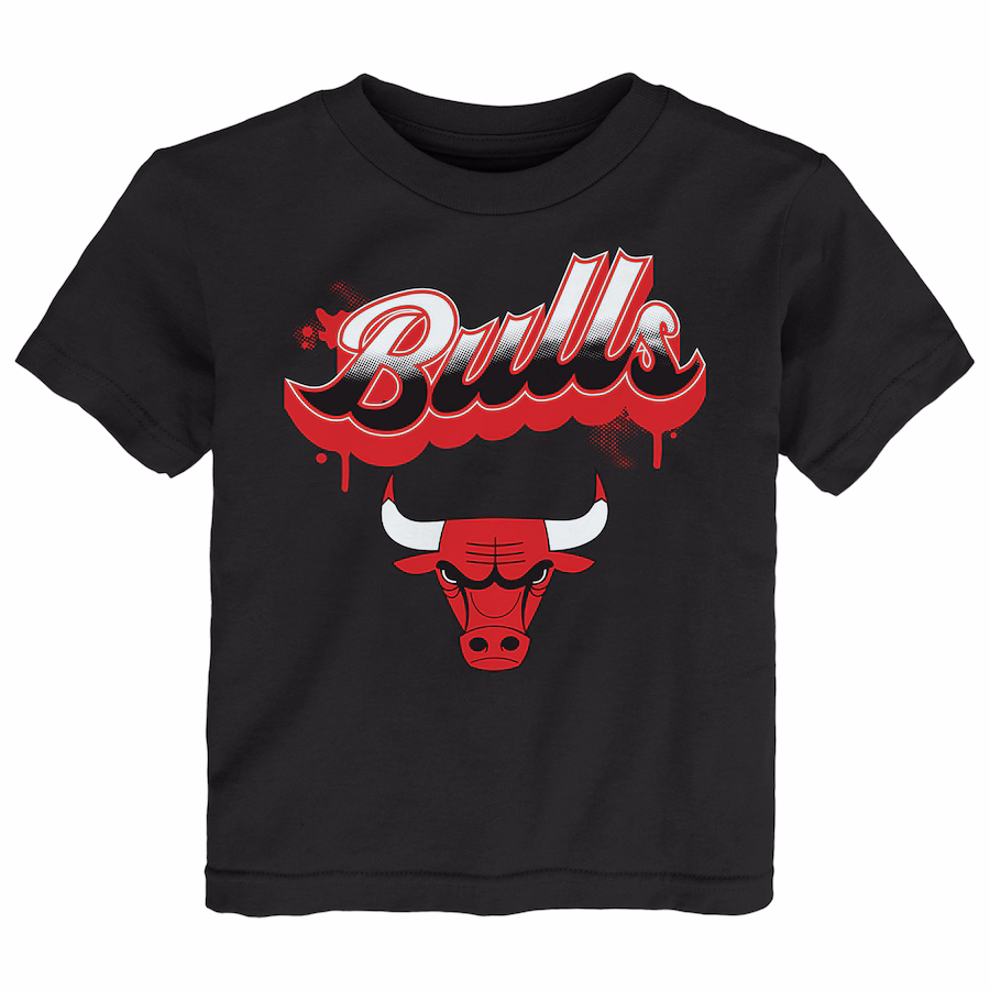Youth Chicago Bulls  Black Bubbly Script T-Shirt - Jersey