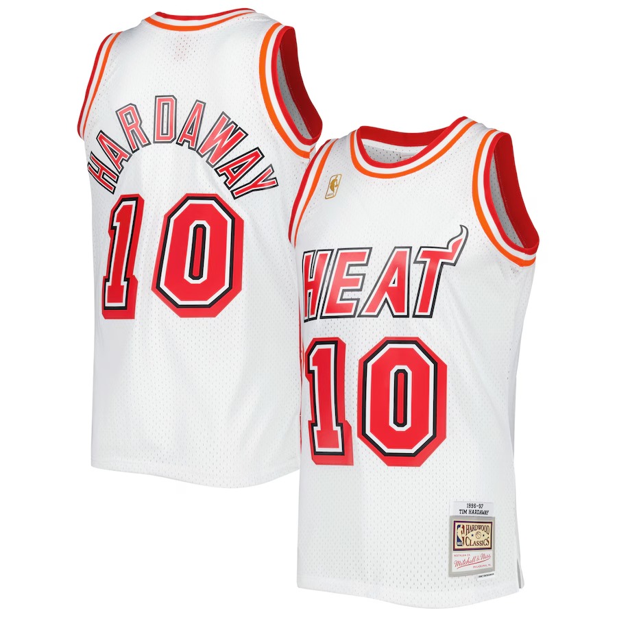 Men's Miami Heat Tim Hardaway Mitchell & Ness White Hardwood Classics Swingman Jersey - Jersey