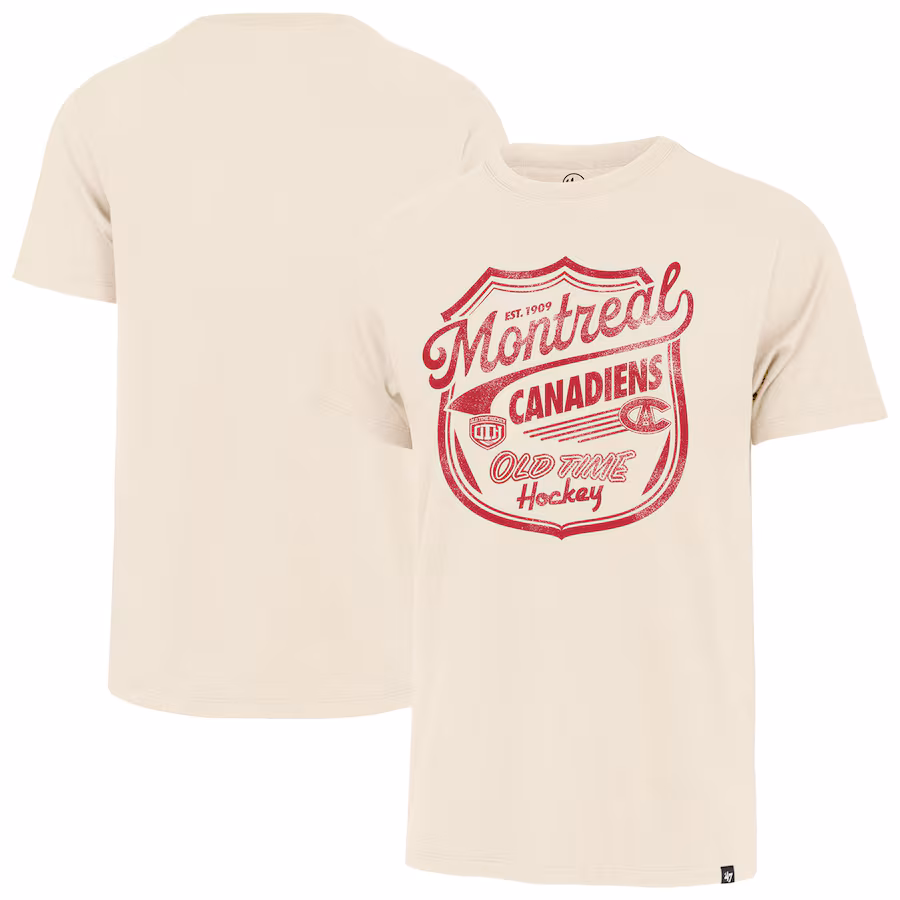 Men's Montreal Canadiens '47 Cream Poke Check Franklin T-Shirt - Jersey