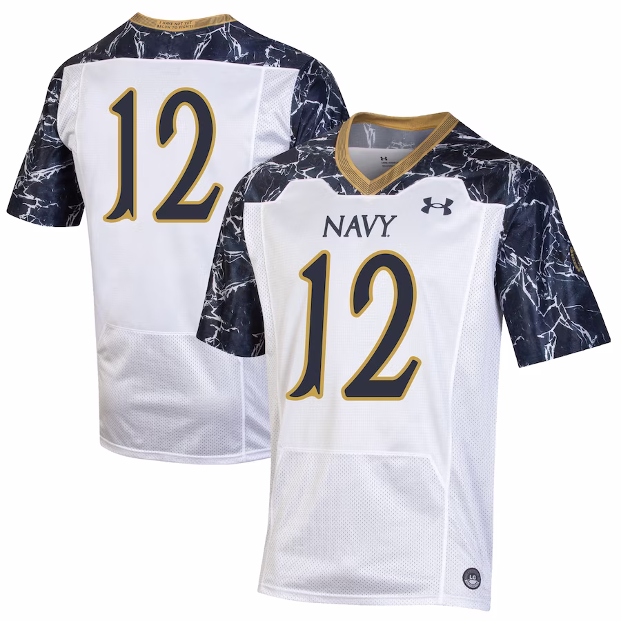 #12 Navy Midshipmen Under Armour Women's 175 Years Special Game Replica Jersey - White/Navy - Jersey