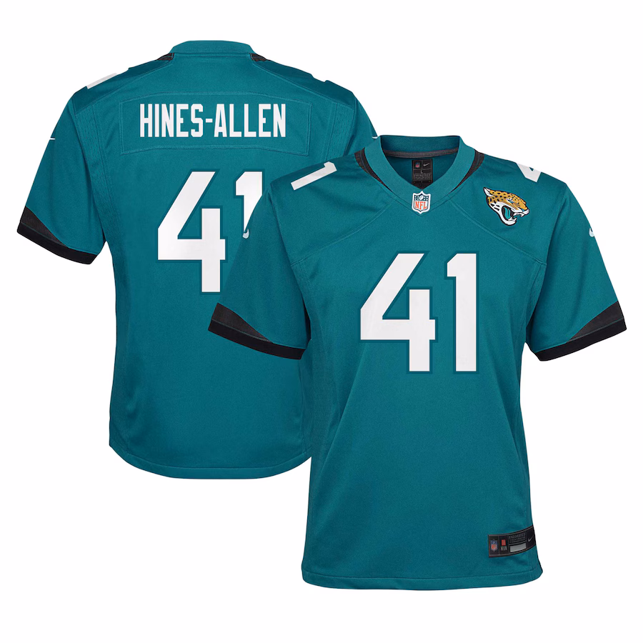 Youth Jacksonville Jaguars Josh Hines-Allen Nike Teal Game Jersey - Jersey