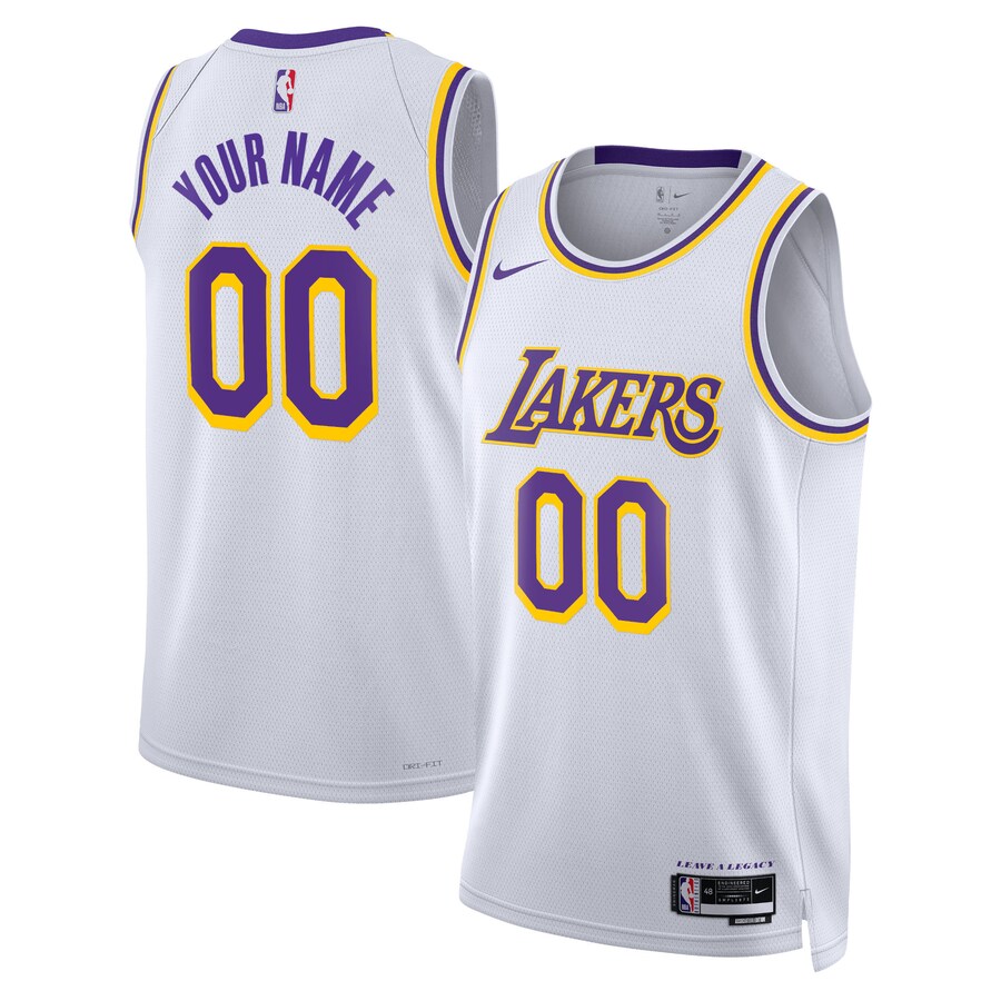 Unisex Los Angeles Lakers Nike White Swingman Custom Jersey - Association Edition - Jersey