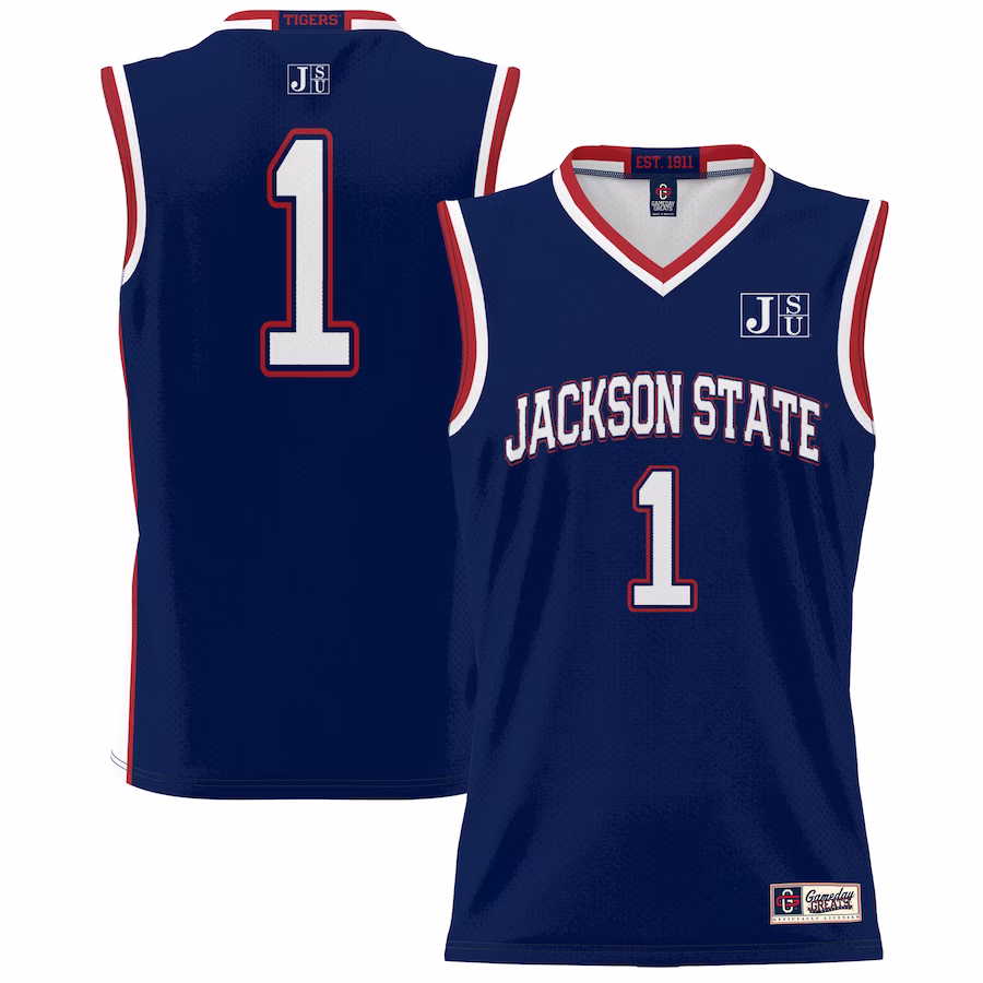 #1 Jackson State Tigers GameDay Greats Unisex Lightweight Basketball Jersey - Navy - Jersey