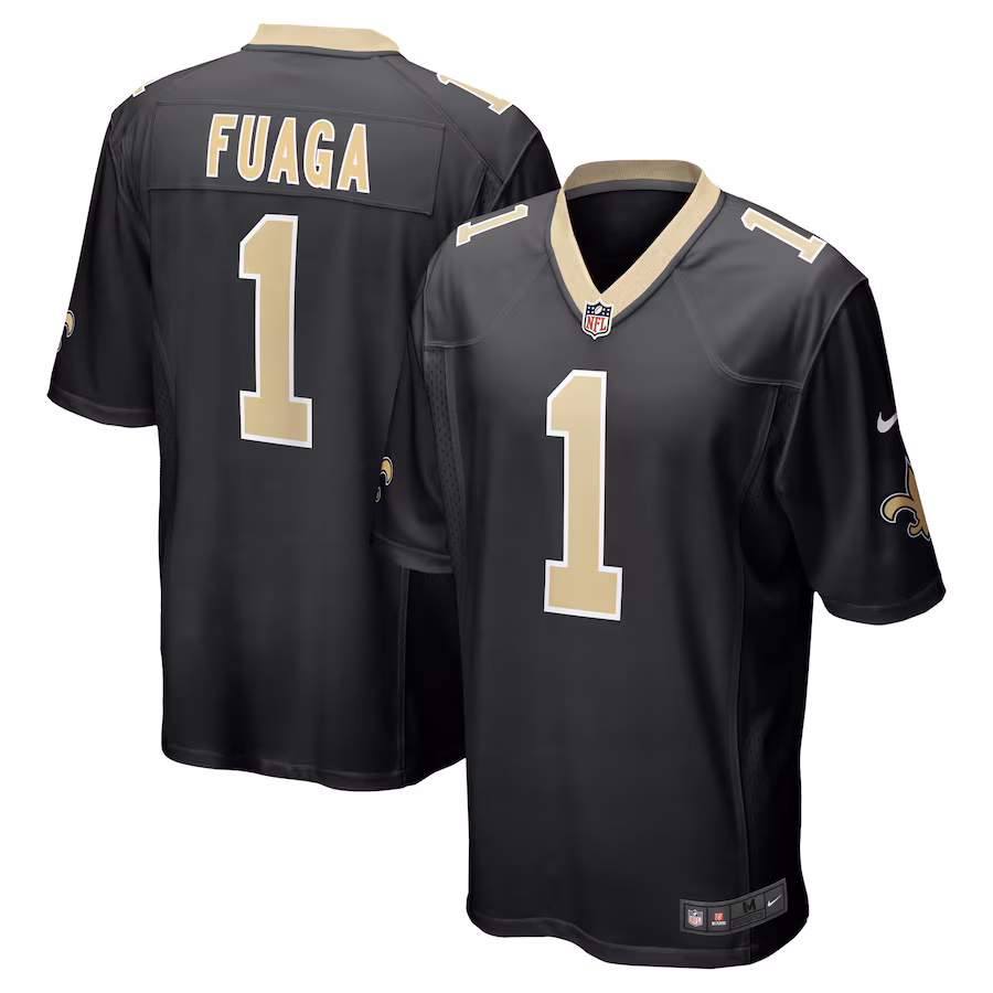 Men's New Orleans Saints Taliese Fuaga Nike Black 2024 NFL Draft First Round Pick Player Game Jersey - Jersey