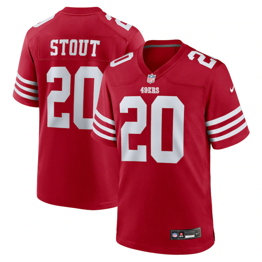 Men's San Francisco 49ers Upton Stout Nike Scarlet Team Game Jersey - Jersey