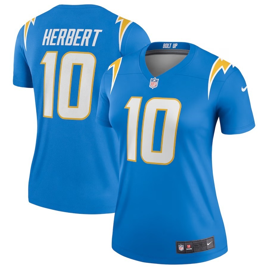 Women's Los Angeles Chargers Justin Herbert Nike Powder Blue Legend Player Performance Top - Jersey