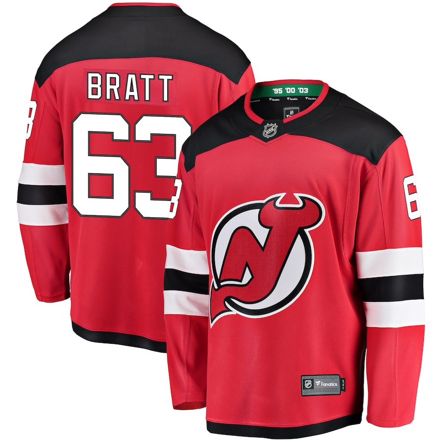 Men's New Jersey Devils Jesper Bratt Fanatics Red Home Breakaway Player Jersey - Jersey