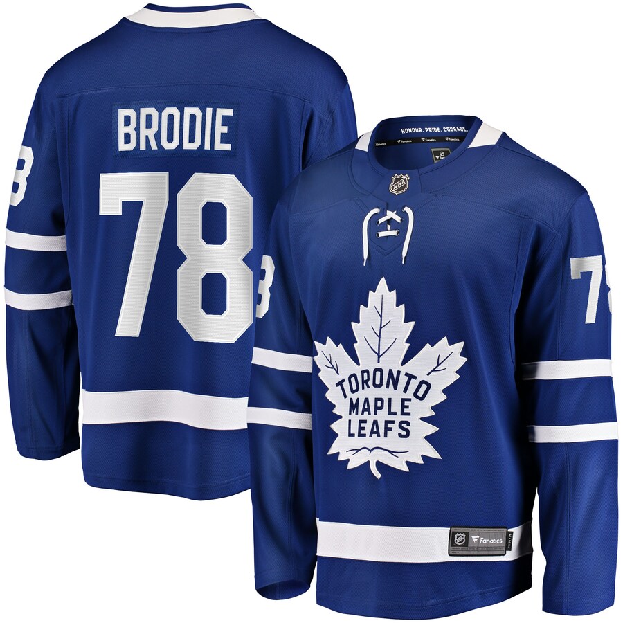 Men's Toronto Maple Leafs TJ Brodie Fanatics Branded Blue Home Breakaway Player Jersey - Jersey