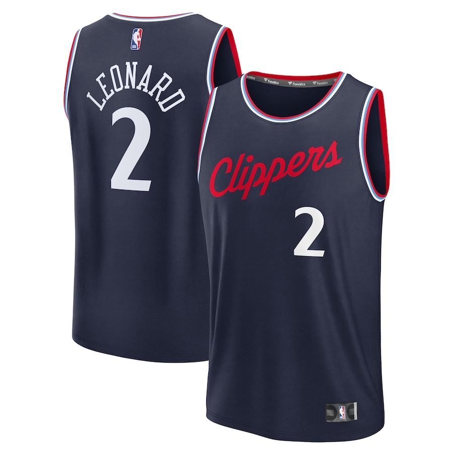 Men's LA Clippers Kawhi Leonard Fanatics Navy Fast Break Icon Jersey - Jersey