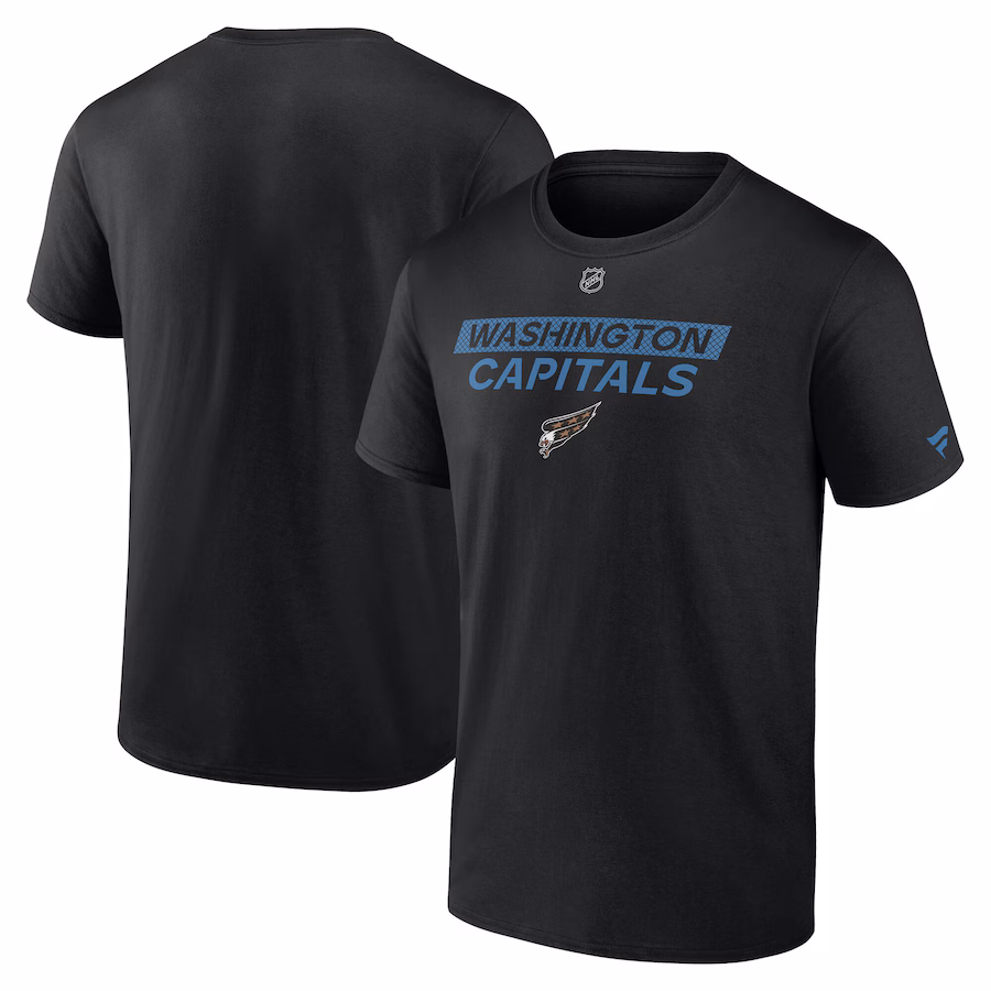Men's Washington Capitals Fanatics Black Authentic Pro Alternate Logo T-Shirt - Jersey