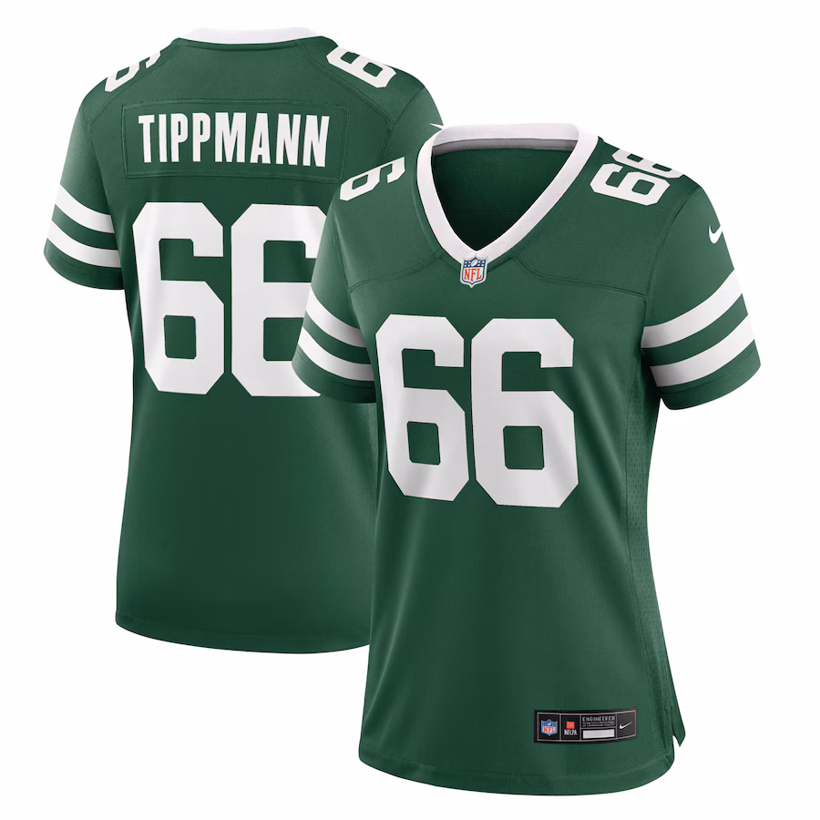 Women's New York Jets Joe Tippmann Nike Legacy Green Team Game Jersey - Jersey