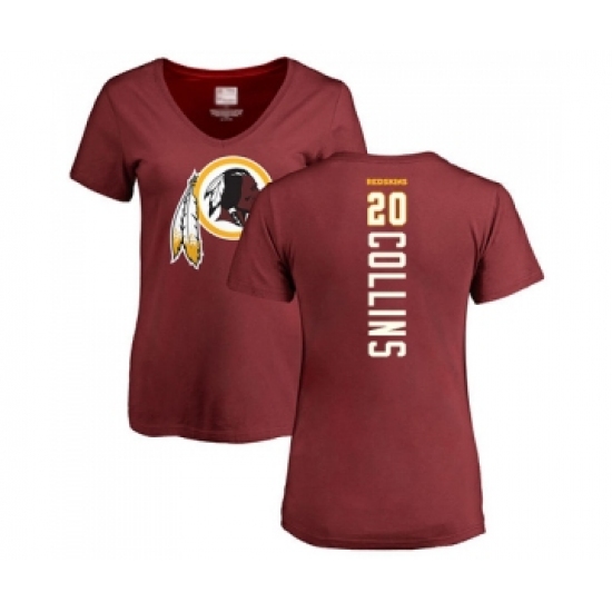 Football Women's Washington Redskins #20 Landon Collins Maroon Backer T-Shirt - Jersey
