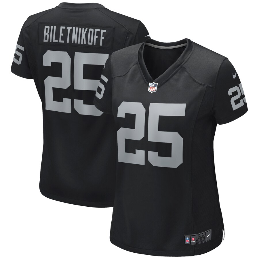 Women's Las Vegas Raiders Fred Biletnikoff Nike Black Game Retired Player Jersey - Jersey