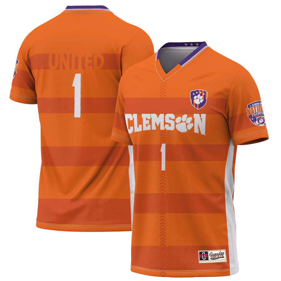 Unisex GameDay Greats #1 Orange Clemson Tigers 2023 NCAA Men's Soccer National Champions Four-Star Lightweight Fashion Jersey - Jersey