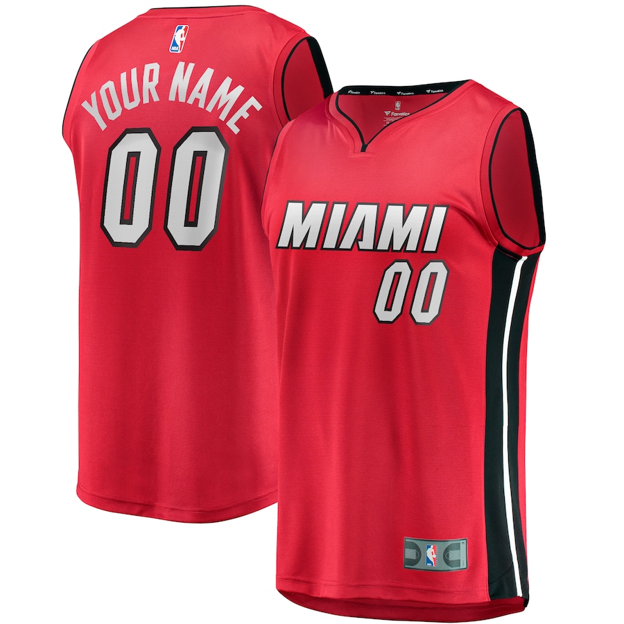 Men's Miami Heat Fanatics Red Fast Break Custom Jersey - Statement Edition - Jersey