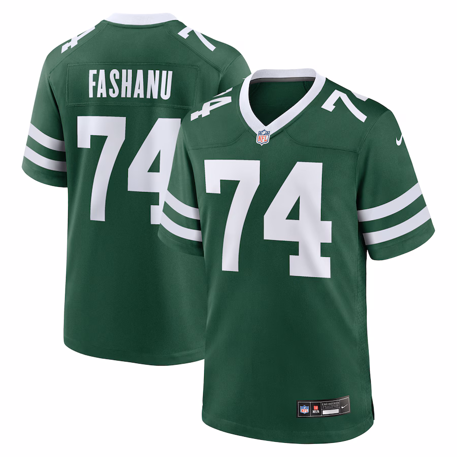 Men's New York Jets Olu Fashanu Nike Gotham Green Player Game Jersey - Jersey