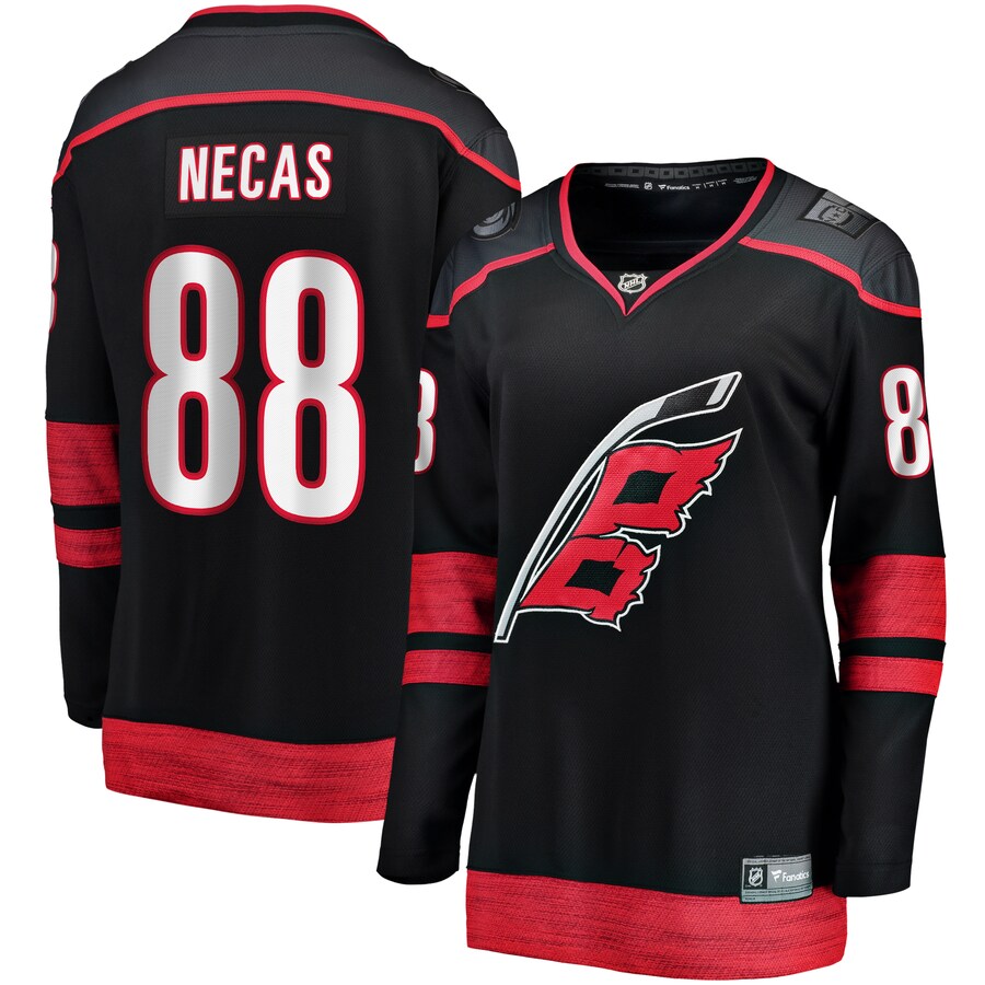 Women's Carolina Hurricanes Martin Necas Fanatics Branded Black Home Breakaway Player Jersey - Jersey