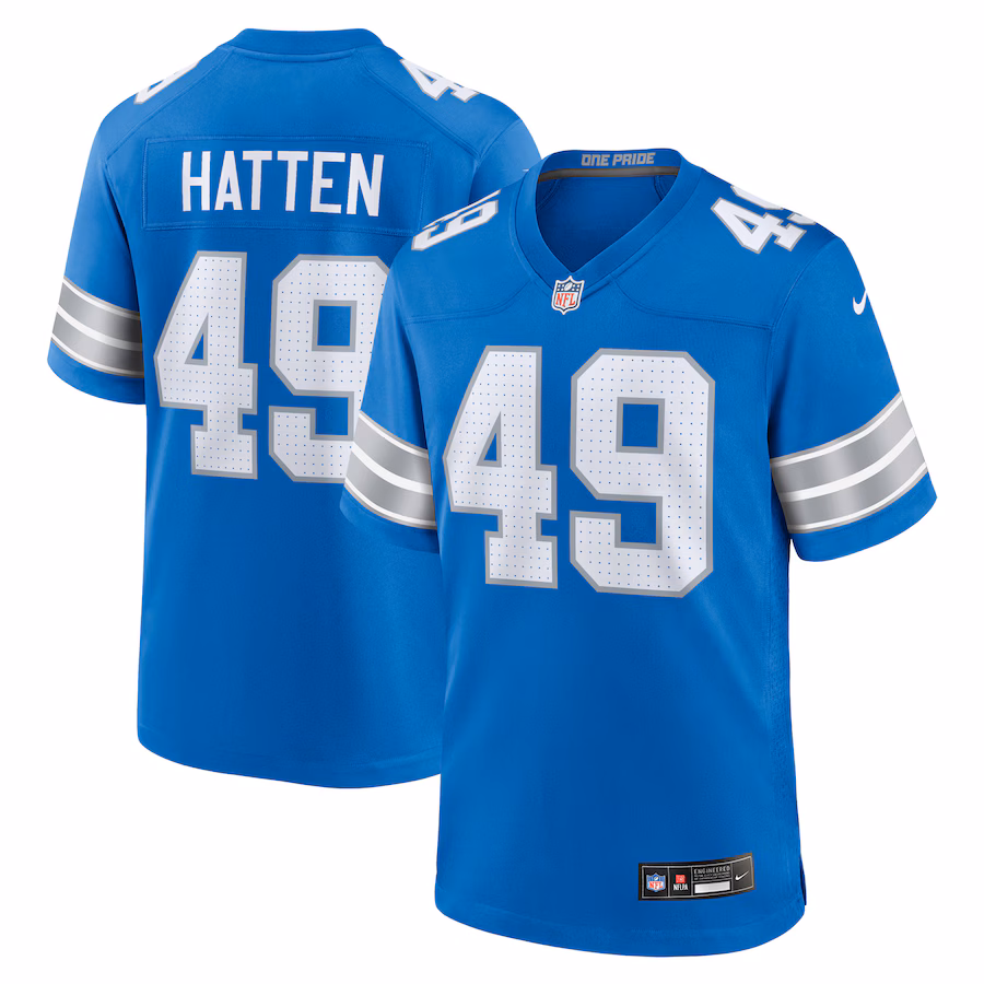Men's Detroit Lions Hogan Hatten Nike  Blue Game Jersey - Jersey
