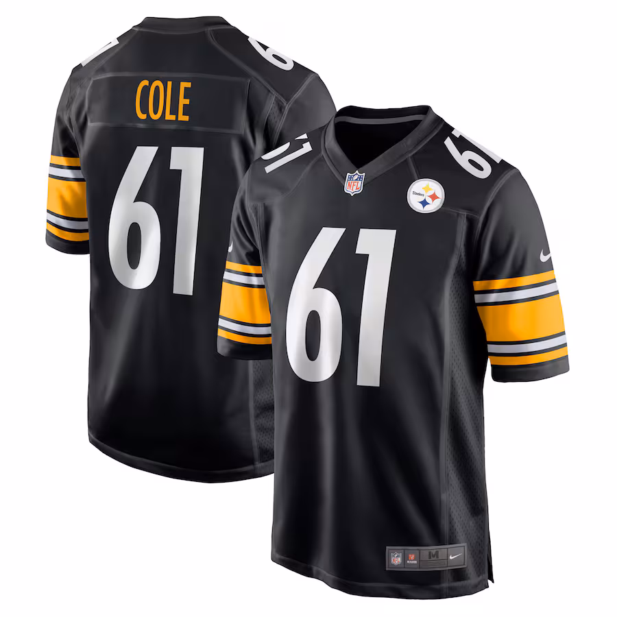 Men's Pittsburgh Steelers Mason Cole Nike Black Game Player Jersey - Jersey