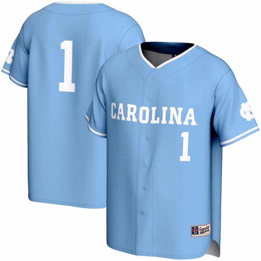 Youth GameDay Greats #1 Carolina Blue North Carolina Tar Heels Lightweight Baseball Jersey - Jersey