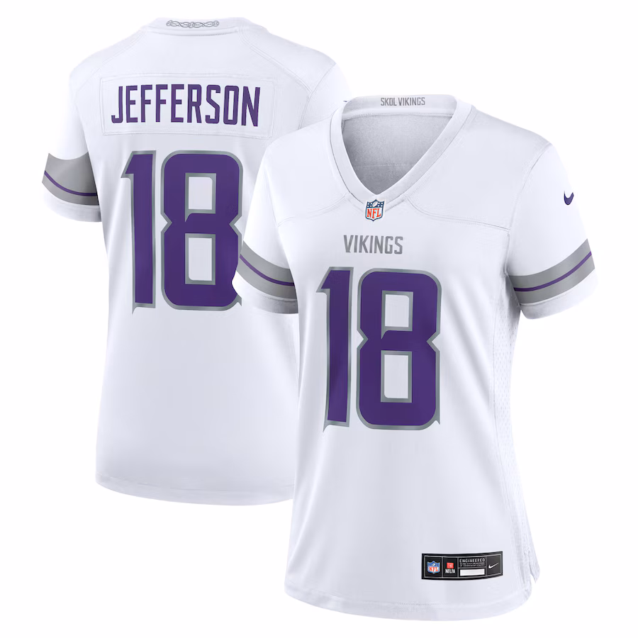 Women's Minnesota Vikings Justin Jefferson Nike White Alternate Game Player Jersey - Jersey