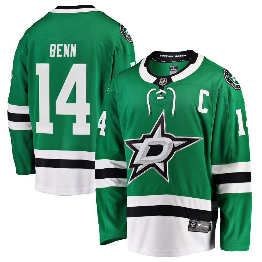 Men's Dallas Stars Jamie Benn Fanatics Branded Green Breakaway Player Jersey - Jersey