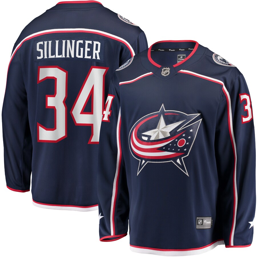 Men's Columbus Blue Jackets Cole Sillinger Fanatics Branded Navy Home Breakaway Player Jersey - Jersey