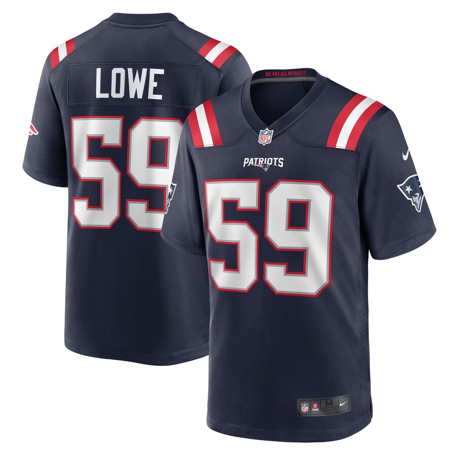 Men's New England Patriots Vederian Lowe Nike  Navy Team Game Jersey - Jersey